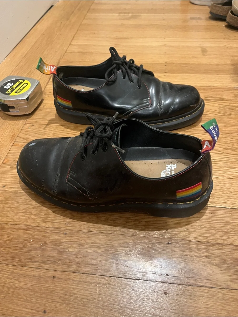 Dr. Martens Black Leather Pride Oxfords